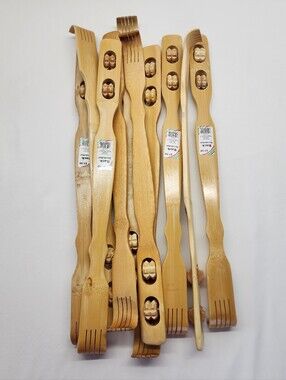 10pc Natural Wood Bamboo Back Scratcher and Massager Set
